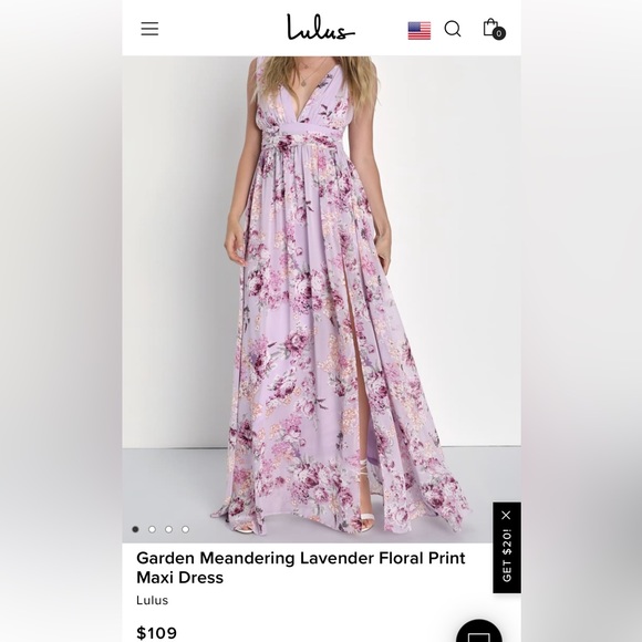 Lulus Dresses & Skirts - Lulus Lavender Floral Print Maxi Dress